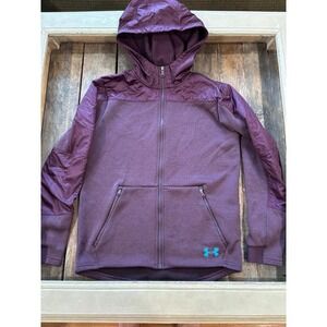 Under Armour plum purple‎ zip up hoodie hooded sweatshirt